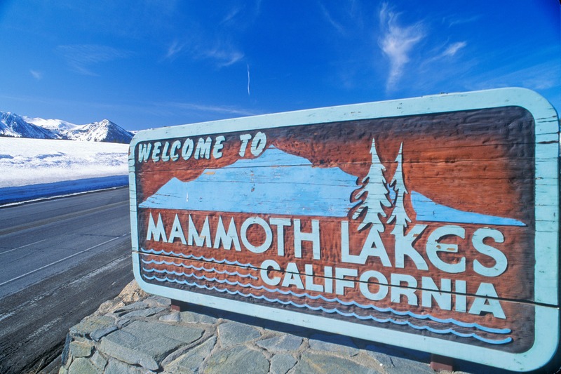 Mammoth Lakes cartello benvenuto