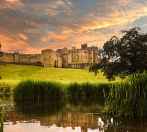 Alnwick Castle al tramonto